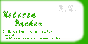 melitta macher business card